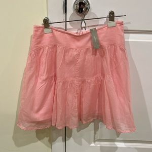 J Crew 2 Tiered Cotton Voile Mini Skirt Pink (J3853)